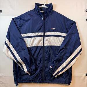 Vintage 90s Fila Colorblock Nylon Windbreaker Track Jacket Blue Mens Size Medium